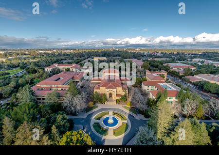 Aerial view of Stanford University Campus - Palo Alto, California, USA Stock Photo