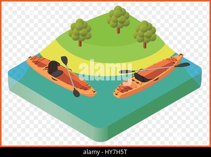 kayak boat vector Stock Vector