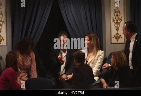 April 2, 2017 - The actor from Malaga Antonio Banderas accompanied by his girlfriend Nicole Kimpel attends the Pregon de Semana Santa de Malaga at the Cervantes Theater Credit: Fotos Lorenzo Carnero/ZUMA Wire/Alamy Live News Stock Photo