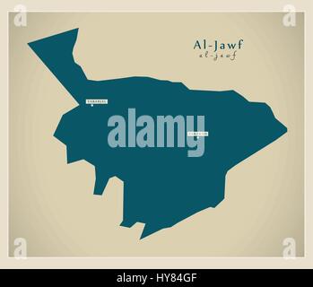 Modern Map - Al-Jawf SA Stock Vector