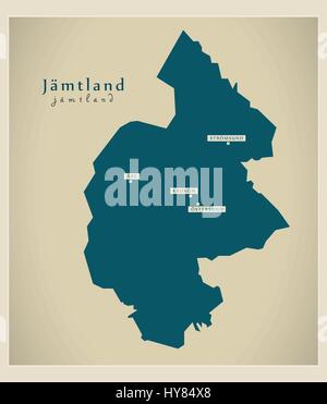 Map of Sweden with the provinces, Jämtland County is highlighted Stock ...