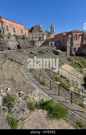 Teatro Romano, via Vittorio Emanuele II, Catania, Sicily, Italy, Via Vittorio Emanuele II, Sizilien, Italien Stock Photo