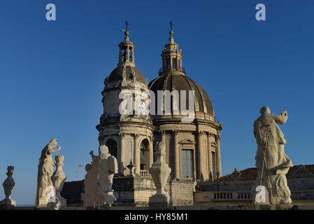 Dome, cathedral, Piazza Duomo, Catania, Sicily, Italy, Kuppel, Dom, Sizilien, Italien Stock Photo