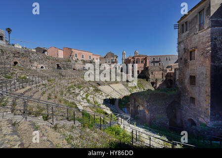 Teatro Romano, via Vittorio Emanuele II, Catania, Sicily, Italy, Via Vittorio Emanuele II, Sizilien, Italien Stock Photo