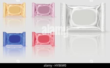 Five mock-up biscuits package Stock Vector