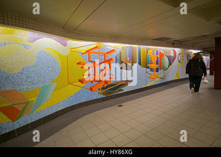 Subway art at the 53rd Street and Third Avenue subway station on the Upper East Side of Manhattan, New York City Stock Photo