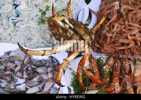 Fresh Seafood Market Essaouira Morocco Stock Photo