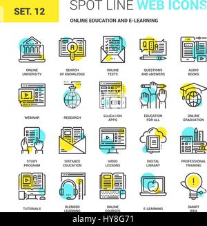 Online Education and E-learning Stock Vector