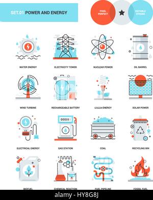 Set of 9 flat design factory and power plant vector icons Stock Vector ...