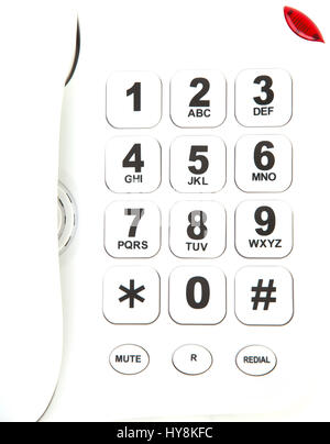 White big button telephone on a white background Stock Photo