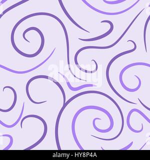 abstract vector colored swirls seamless pattern - purple and violet Stock Vector