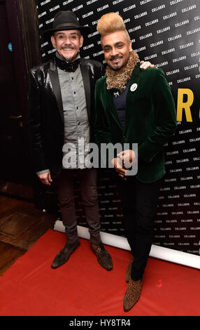 Celebs attend a party for the much anticipated launch of the new album by Collabro - Home at the Soho Sanctum Hotel, London  Featuring: Jay Kamirez Where: London, United Kingdom When: 02 Mar 2017 Stock Photo