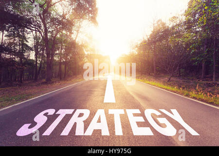 Empty asphalt road and Strategy concept. Stock Photo