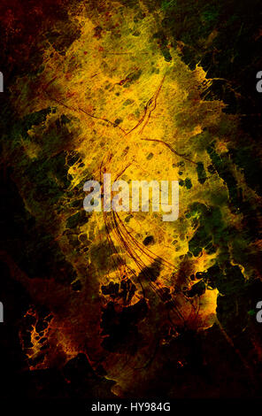 uprising phoenix bird flying up, drawing on abstract colorful background. Stock Photo
