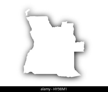 Map of Angola with shadow Stock Photo - Alamy