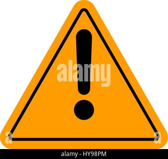 Hazard warning attention sign with exclamation mark symbol Stock Vector