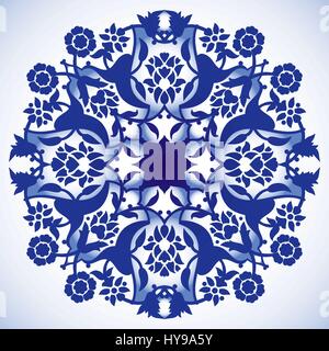 Laser cut floral arabesque round ornament pattern vector Template cutting wedding invitation greeting card Silhouette pattern printing, engraving, las Stock Vector