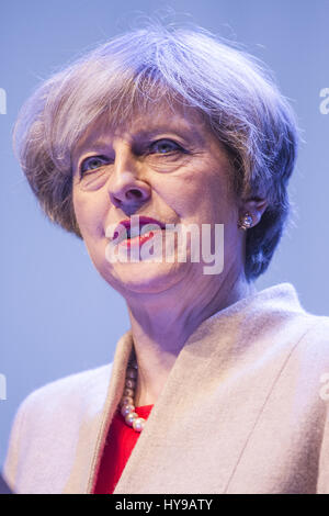 Scottish Conservative members and delegates attend the annual Scottish Conservative Conference at the SECC in Glasgow  Featuring: Theresa May Where: Glasgow, United Kingdom When: 03 Mar 2017 Stock Photo