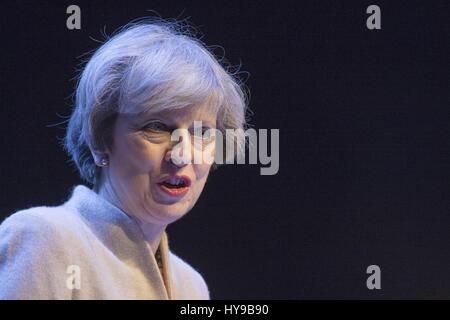 Scottish Conservative members and delegates attend the annual Scottish Conservative Conference at the SECC in Glasgow  Featuring: Theresa May Where: Glasgow, United Kingdom When: 03 Mar 2017 Stock Photo