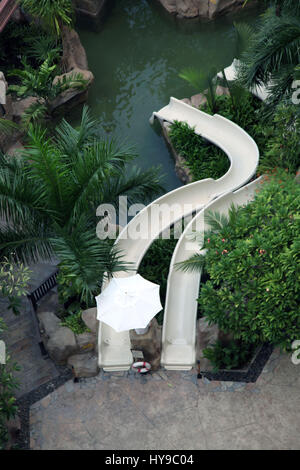 water slide in a hotel resort Stock Photo