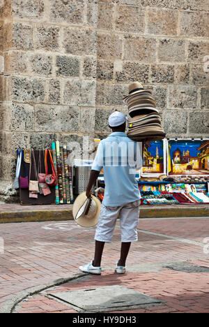 Man Wearing A Traditional Colombian Straw Hat Called Somrero