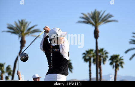 Rancho Mirage, California, USA. 2nd Apr, 2017. Inbee Park of South Korea during the final round of the ANA Inspiration at the Dinah Shore Tournament Course at Mission Hills Country Club in Rancho Mirage, California. John Green/CSM/Alamy Live News Stock Photo