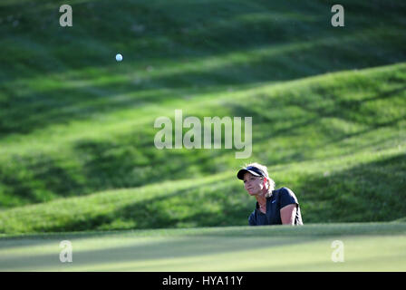 Rancho Mirage, California, USA. 2nd Apr, 2017. Suzann Pettersen on the 17th during the final round of the ANA Inspiration at the Dinah Shore Tournament Course at Mission Hills Country Club in Rancho Mirage, California. John Green/CSM/Alamy Live News Stock Photo