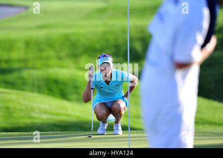 Rancho Mirage, California, USA. 2nd Apr, 2017. Lexi Thompson on the 17th during the final round of the ANA Inspiration at the Dinah Shore Tournament Course at Mission Hills Country Club in Rancho Mirage, California. John Green/CSM/Alamy Live News Stock Photo