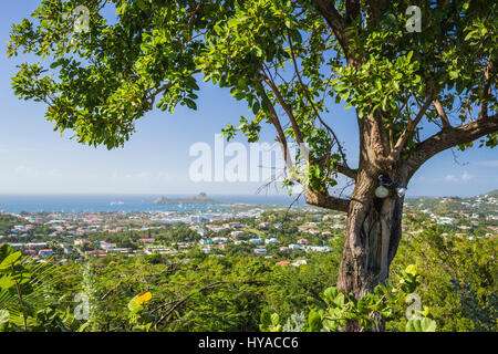 View from Stony Hill of island of St Lucia Stock Photo