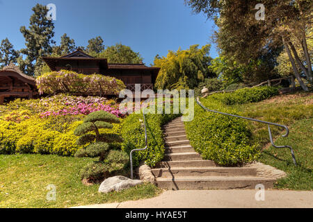 Los Angeles, California, April 1, 2017: Japanese garden at the Huntington Botanical Gardens in Southern California, United States. Editorial Use Only. Stock Photo