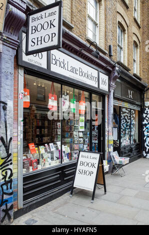 Brick Lane Bookshop in Brick Lane in London's East End Stock Photo