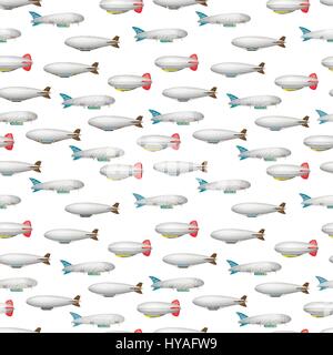 Airship seamless pattern Stock Vector