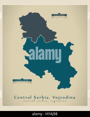 Modern Map - Central Serbia, Vojvodina & Kosovo Stock Vector Image & Art -  Alamy