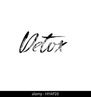 Hand lettered inscription. Detox. Hand brushed ink lettering. Modern brush calligraphy. Vector illustration. Stock Vector