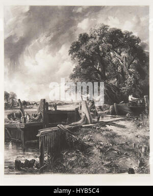 David Lucas (after John Constable)   The Lock and Dedham Vale Stock Photo