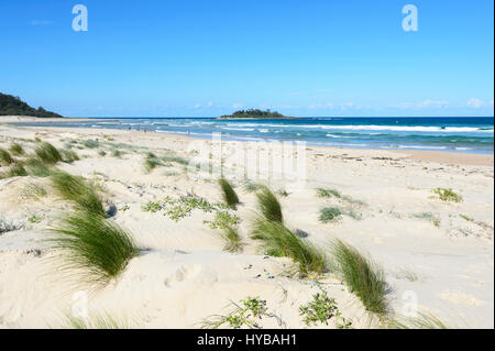 People strolling on  Conjola Beach, Shoalhaven, South Coast, New South Wales, NSW, Australia Stock Photo