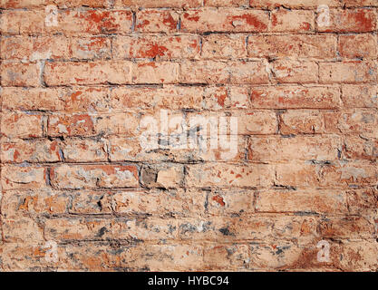 Old painted brick wall, red Stock Photo
