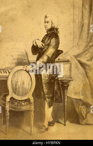 WOLFGANG AMADEUS MOZART the Austrian composer playing an ornate ...