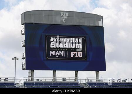 Florida International University's newly renamed Ricardo Silva Stadium in Miami, Florida on April 3, 2017 Stock Photo