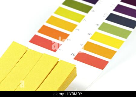universal indicator paper isolated on white background Stock Photo