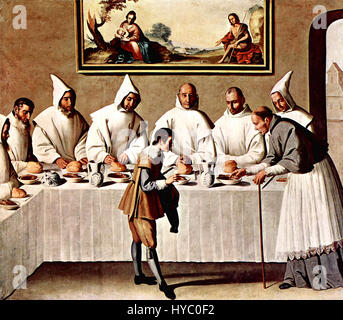 SAN HUGO EN EL REFECTORIO DET FRAILES Author Francisco De Zurbaran c san-hugo-en-el-refectorio-det-frailes-author-francisco-de-zurbaran-c