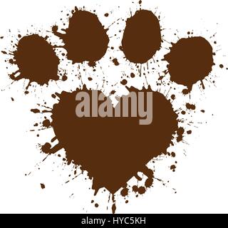 Dirty Paw Print. Vector Illustration Stock Vector