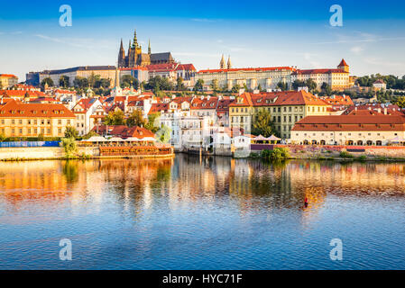 Prague, Bohemia, Czech Republic. Hradcany is the Praha Castle with churches, chapels, halls and towers from every period of its history. Stock Photo
