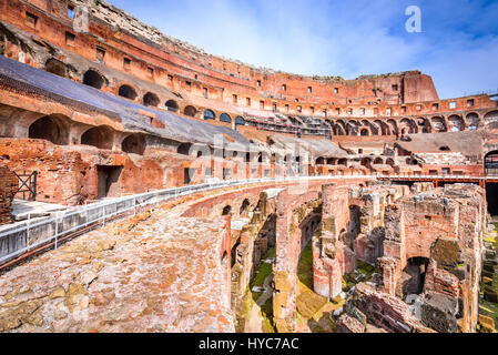 Rome, Italy. Colosseum, Coliseum or Coloseo,  Flavian Amphitheatre largest ever built symbol of ancient Roma city in Roman Empire. Stock Photo