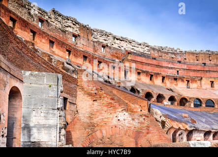 Rome, Italy. Colosseum, Coliseum or Coloseo,  Flavian Amphitheatre largest ever built symbol of ancient Roma city in Roman Empire. Stock Photo