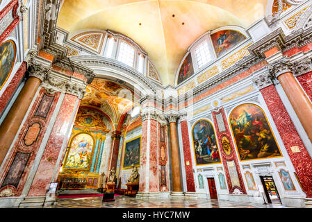 ROME, ITALY - 5 APRIL 2016: Basilica of Santa Maria Degli Angeli E Dei Martiri, built inside  Baths of Diocletian. Stock Photo