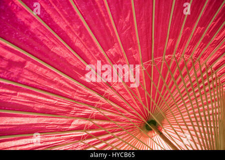 Close up of traditional Japanese red umbrella. Stock Photo