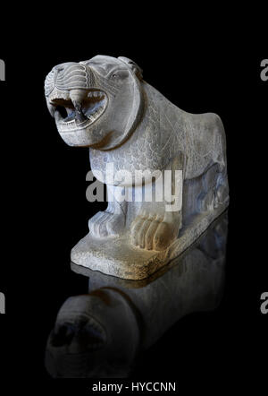 Lion sculptures from the city gate of  Sam'al - Zincirli. Neo Syro Hittite. Basalt 8th century BC. Pergamon Museum Berlin. Stock Photo