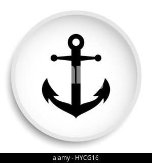 Anchor icon. Anchor website button on white background. Stock Photo