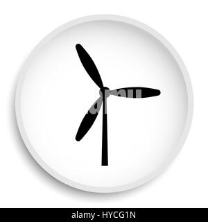 Windmill icon. Windmill website button on white background. Stock Photo